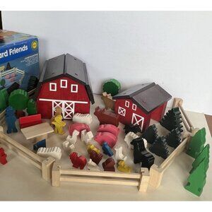 TC Timbers Barnyard Friends Maple Hardwood Set Animal Trees Pines Fence Extras